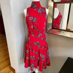 Eliza J Red Floral Halter Mini Dress